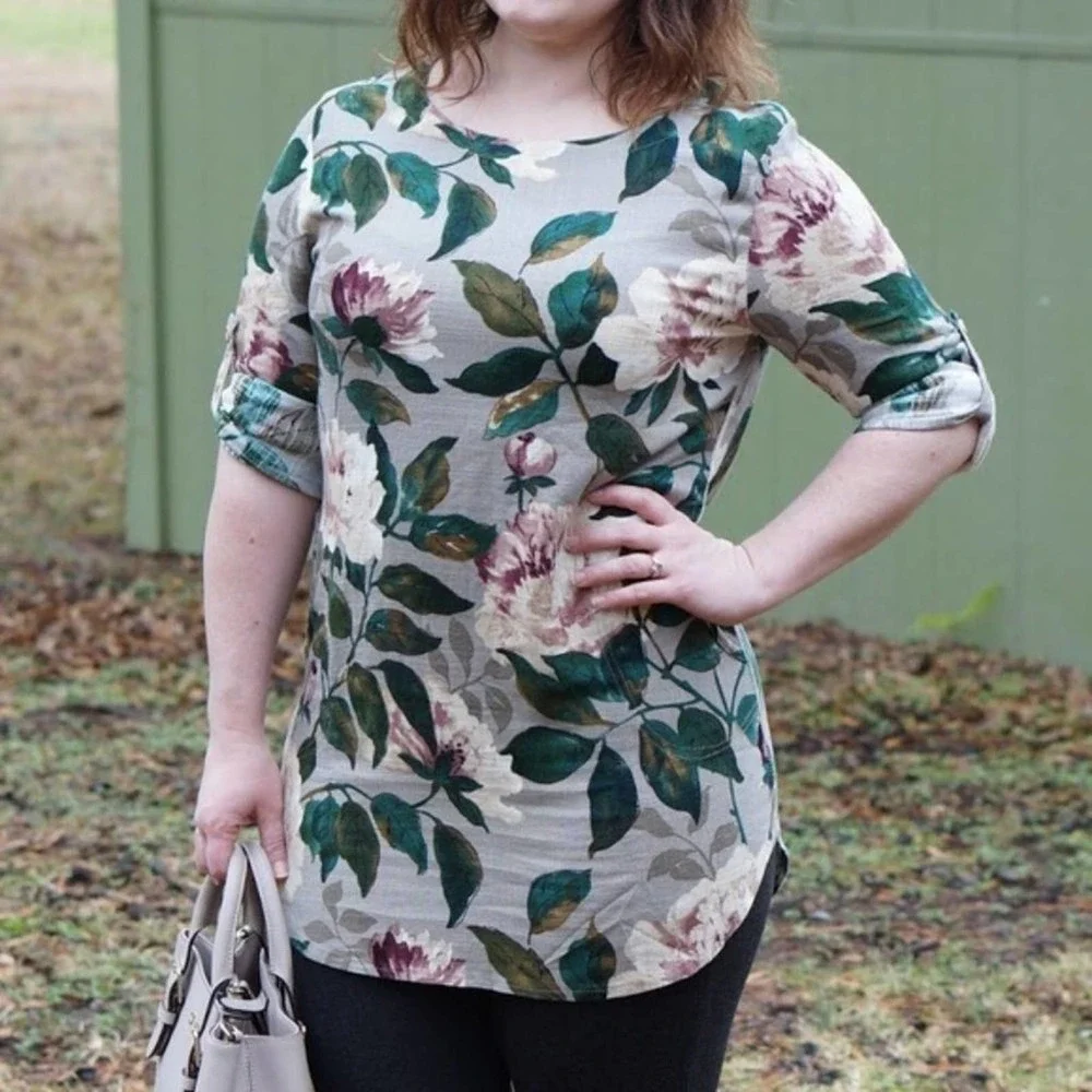 Zaful floral magnolia tunic top NWT TB5 - Picture 9 of 9